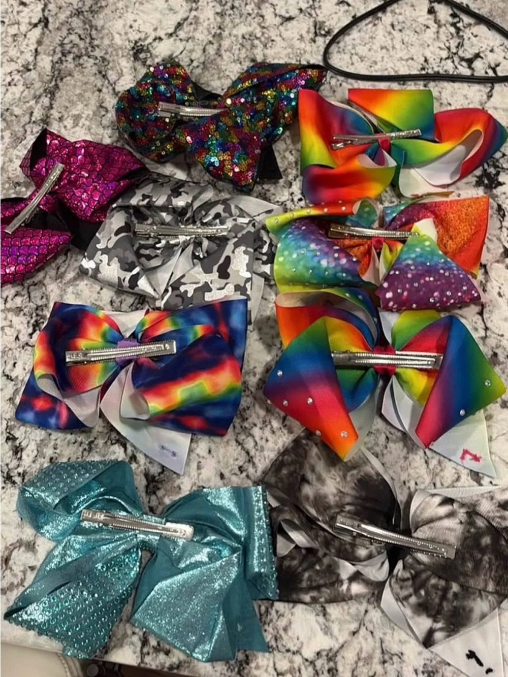 Colorful Cheer Bows Bundle - Rainbow, Teal, Black & More